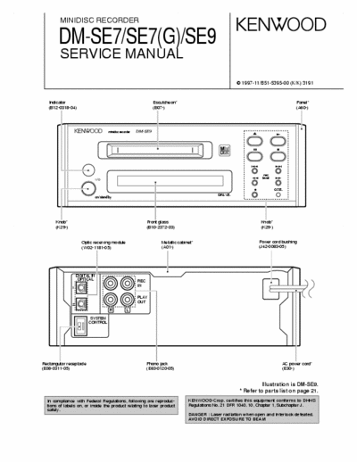 KENWOOD DM-SE7 SERVICE MANUAL